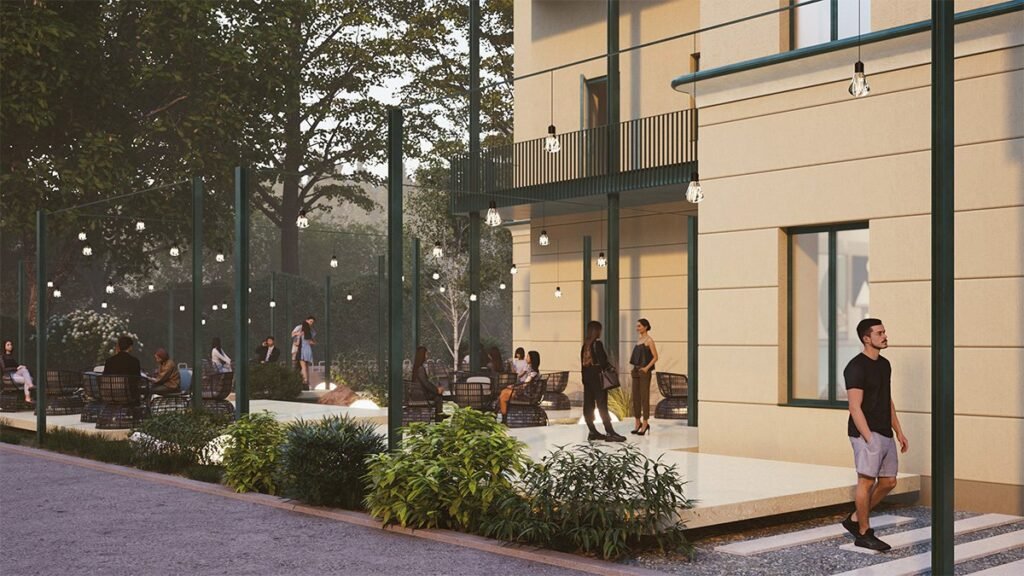 Ansicht Sudentenheim Terrasse